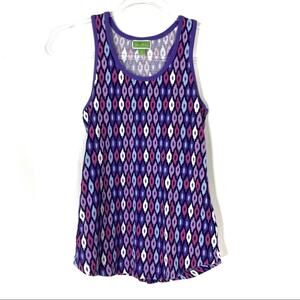 Vera Bradley Purple Pink Geometric Tank Top Cotton Blend Womens Small